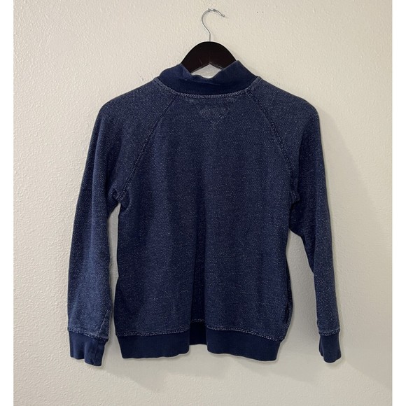 Tommy Hilfiger 1985 Boys Henley Sweatshirt 3 Button Collar Navy Blue LG 16/18 - Picture 2 of 10